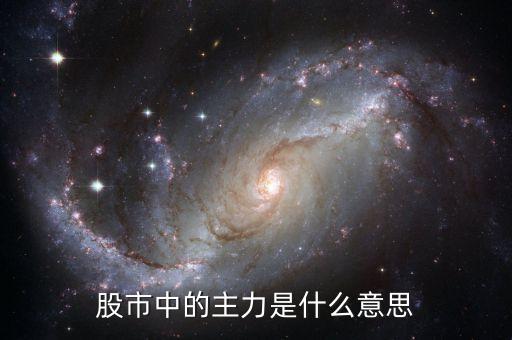股票中什么叫主力，股票中的主力是什么意思