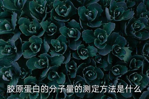 膠原蛋白用什么可以測試含量，膠原蛋白的分子量的測定方法是什么