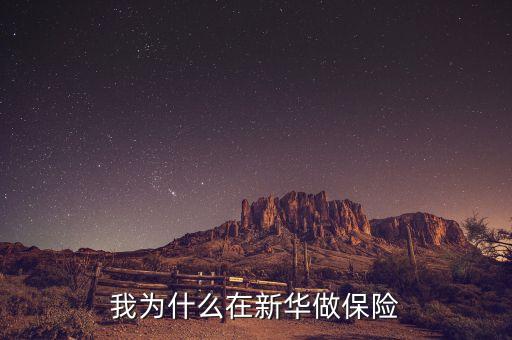 我為什么在新華做保險(xiǎn)