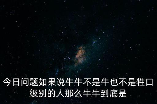 今日問題如果說牛牛不是牛也不是牲口級別的人那么牛牛到底是