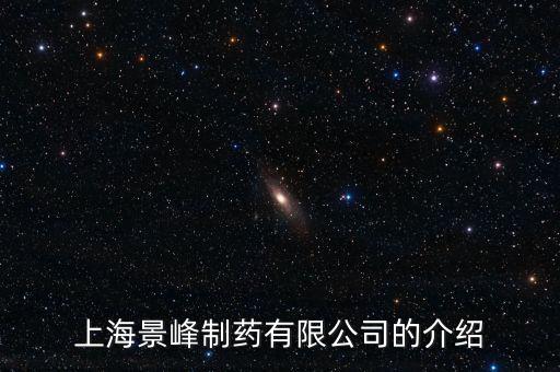 上海景峰制藥的普藥指什么，上海景峰制藥有限公司在哪里