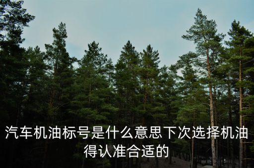 汽車機油標號是什么意思下次選擇機油得認準合適的