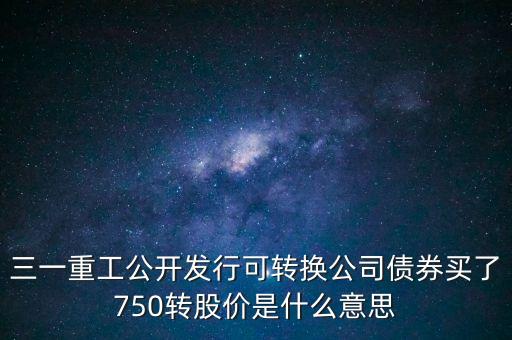 三一重工公開(kāi)發(fā)行可轉(zhuǎn)換公司債券買(mǎi)了750轉(zhuǎn)股價(jià)是什么意思