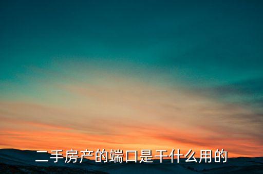 二手房產(chǎn)的端口是干什么用的