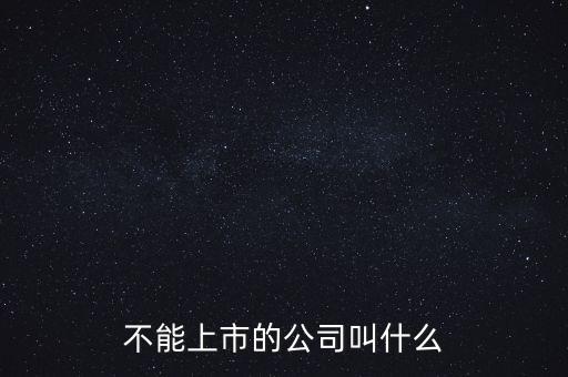 久事集團(tuán)為什么不上市，不能上市的公司叫什么