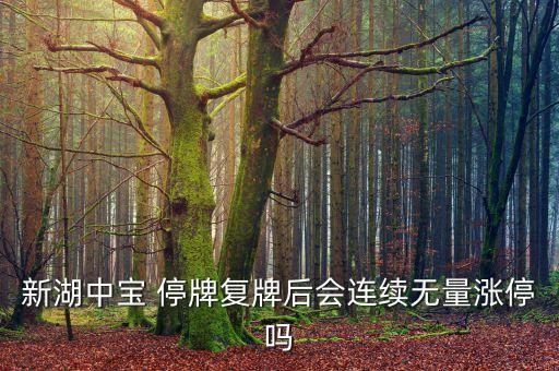 新湖中寶 停牌復(fù)牌后會(huì)連續(xù)無(wú)量漲停嗎