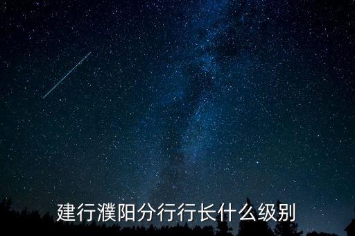 建行濮陽分行行長什么級別