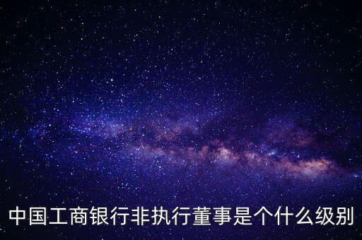中國工商銀行非執(zhí)行董事是個什么級別