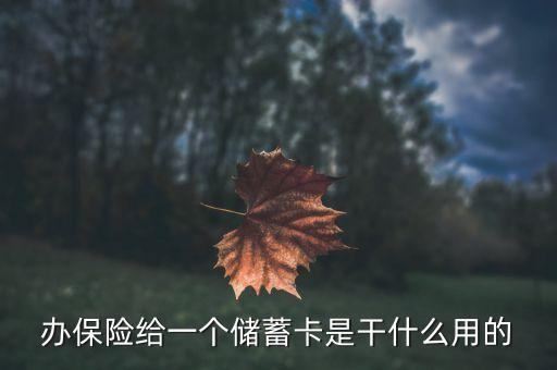 保險小卡是什么意思，辦保險給一個儲蓄卡是干什么用的