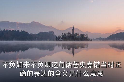 不負(fù)如來不負(fù)卿這句話蒼央嘉錯(cuò)當(dāng)時(shí)正確的表達(dá)的含義是什么意思