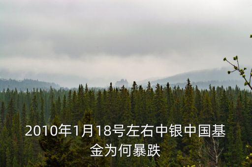 為什么1月18號的基金降到最低，2010年1月18號左右中銀中國基金為何暴跌