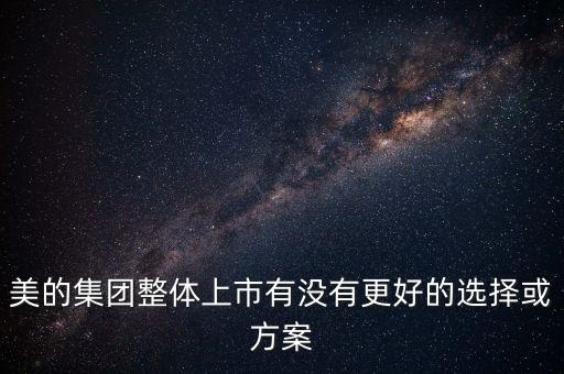 美的集團整體上市有沒有更好的選擇或方案