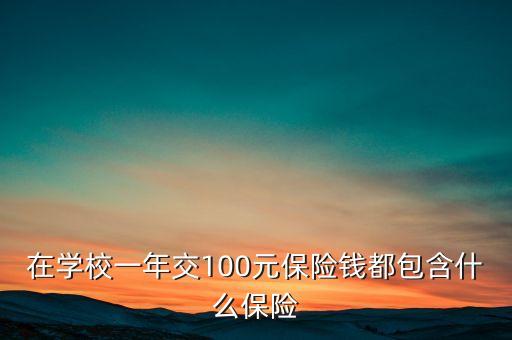100元保險都保什么，在學校一年交100元保險錢都包含什么保險