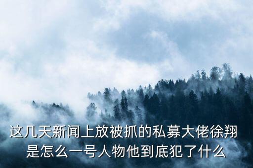 徐翔為什么會(huì)抓，澤熙投資徐翔為什么被抓徐翔被抓后私募怎么辦
