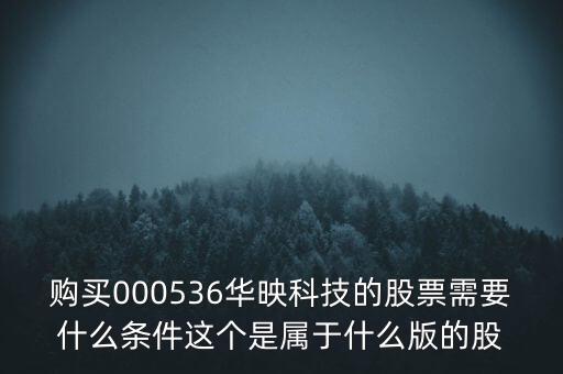 華映科技是什么股，購買000536華映科技的股票需要什么條件這個是屬于什么版的股