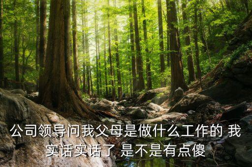 公司問父母是做什么的，公司領導問我父母是做什么工作的 我實話實話了 是不是有點傻