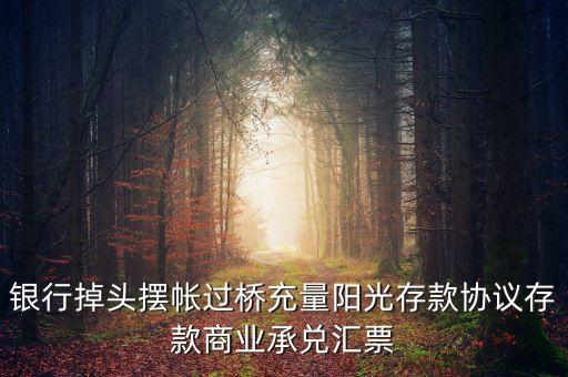 銀行掉頭擺帳過(guò)橋充量陽(yáng)光存款協(xié)議存款商業(yè)承兌匯票