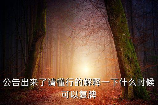 智慧松德什么時(shí)候復(fù)牌，000560各位大神知道啥時(shí)候復(fù)牌