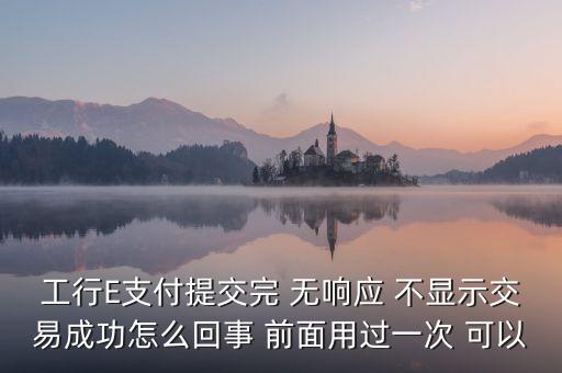 工行e支付付款不成功什么意思，工行E支付提交完 無響應 不顯示交易成功怎么回事 前面用過一次 可以