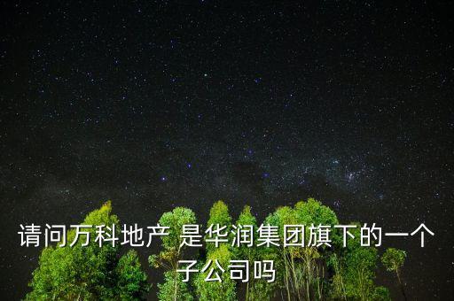 請(qǐng)問萬科地產(chǎn) 是華潤(rùn)集團(tuán)旗下的一個(gè)子公司嗎