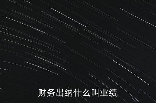 財(cái)務(wù)出納什么叫業(yè)績(jī)