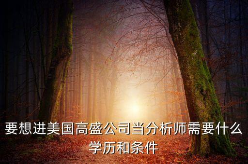 高盛一般招什么樣本科，要想進美國高盛公司當分析師需要什么學(xué)歷和條件