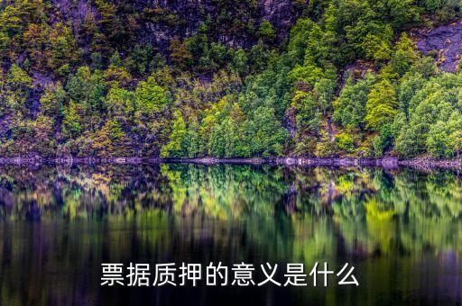 票據(jù)質(zhì)押的意義是什么