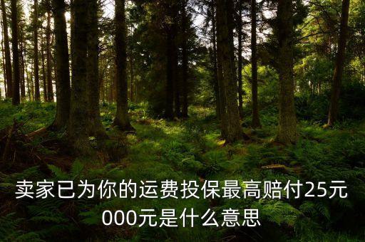 賣家已為你的運費投保是什么意思，淘寶買東西賣家已為您的運費投保最高賠付25元是啥意思是退