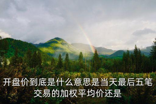 開盤價到底是什么意思是當(dāng)天最后五筆交易的加權(quán)平均價還是