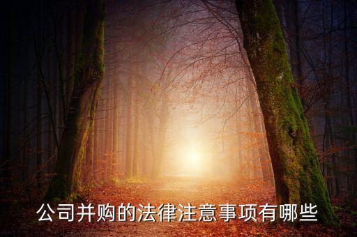 公司并購的法律注意事項有哪些