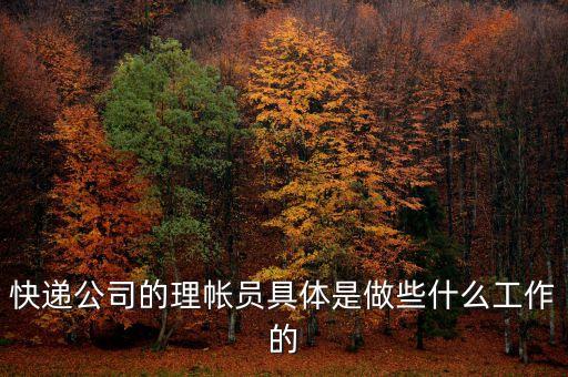理賬需要做些什么，快遞公司的理帳員具體是做些什么工作的