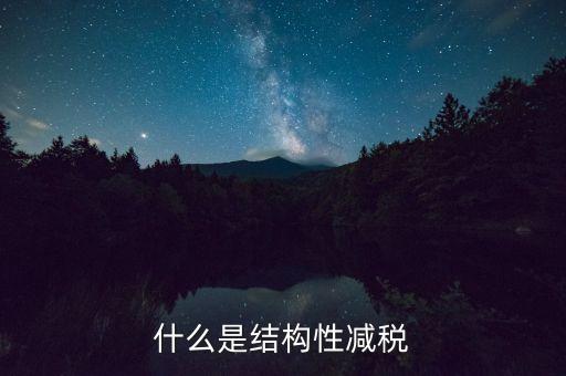 什么是結(jié)構(gòu)性減稅政策，結(jié)構(gòu)性減稅是什么意思高三政治題中的名詞用通俗的語言解釋一下