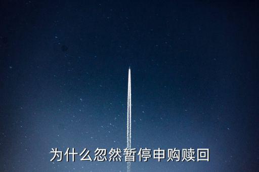 基金為什么暫停贖回，為什么忽然暫停申購贖回