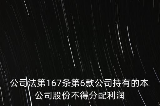 公司法第167條第6款公司持有的本公司股份不得分配利潤(rùn)