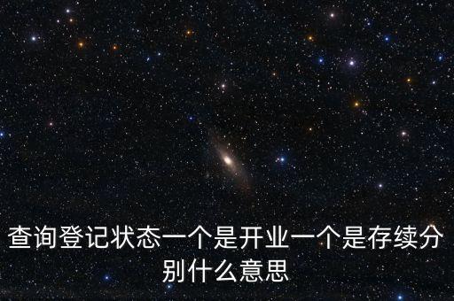 登記狀態(tài)為存續(xù)是什么意思，查詢登記狀態(tài)一個是開業(yè)一個是存續(xù)分別什么意思