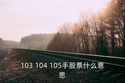 103 104 105手股票什么意思