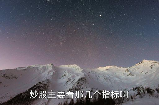 炒股看什么指數(shù)，炒股主要看什么指標