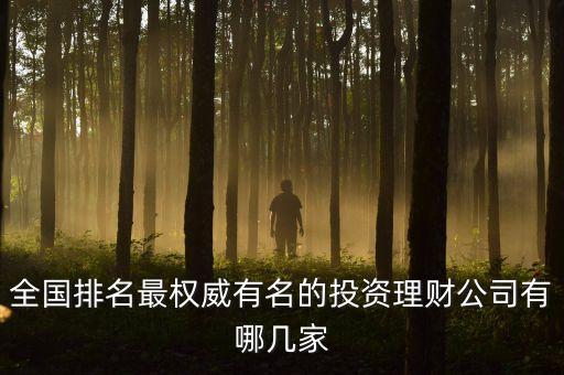 中國有什么大的理財機構(gòu)，我國現(xiàn)有的理財公司有哪些