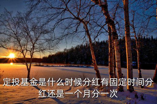 定投基金是什么時候分紅有固定時間分紅還是一個月分一次