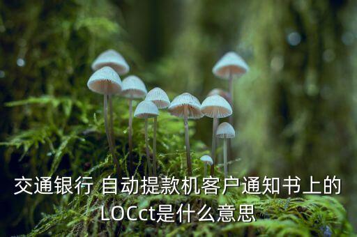 交通銀行 自動提款機客戶通知書上的LOCct是什么意思