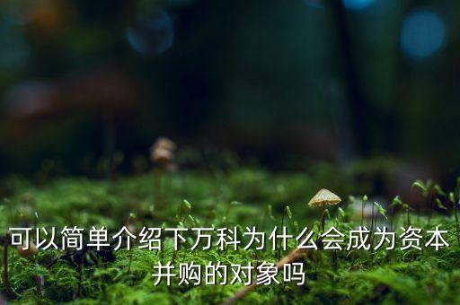可以簡單介紹下萬科為什么會成為資本并購的對象嗎