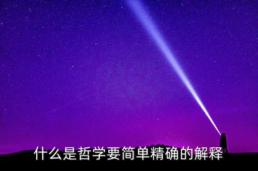 什么是哲學(xué)要簡單精確的解釋