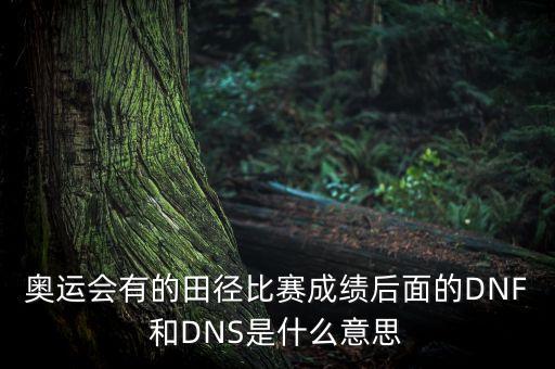 奧運(yùn)會(huì)有的田徑比賽成績(jī)后面的DNF和DNS是什么意思