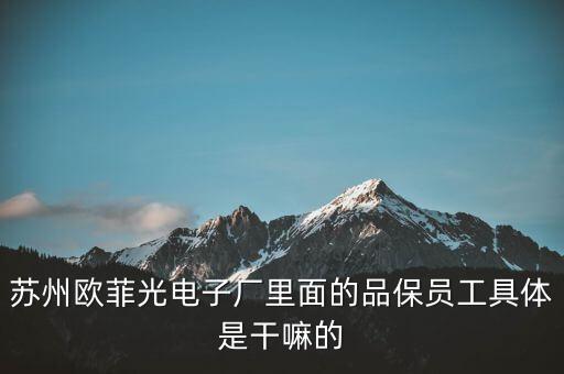 蘇州歐菲光電子廠(chǎng)里面的品保員工具體是干嘛的