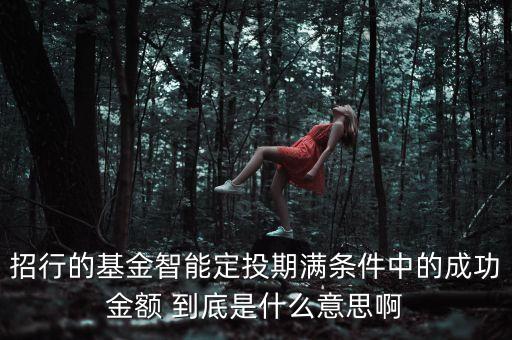 定投計(jì)劃滿足期滿條件是什么意思，招行的基金智能定投期滿條件中的成功金額 到底是什么意思啊