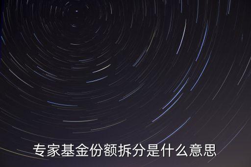 每份基金份額分拆什么意思，專家基金份額拆分是什么意思