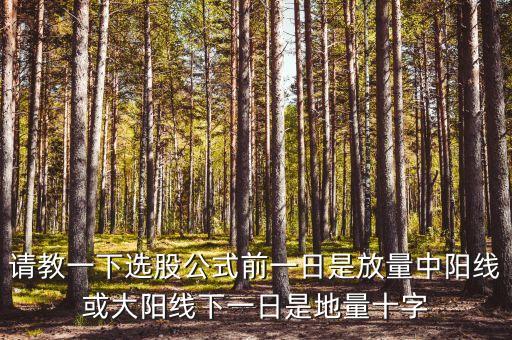 請教一下選股公式前一日是放量中陽線或大陽線下一日是地量十字