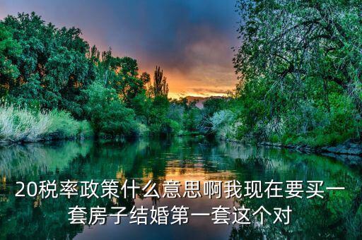 20稅率政策什么意思啊我現(xiàn)在要買一套房子結婚第一套這個對