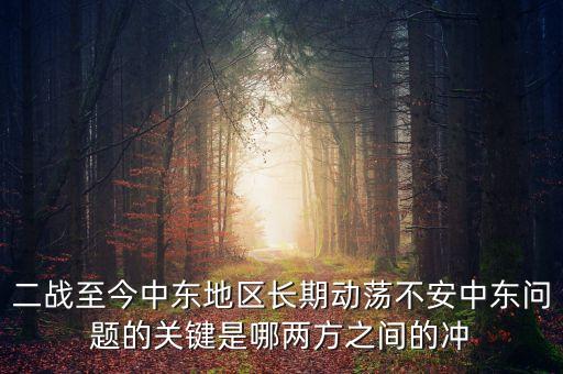 二戰(zhàn)至今中東地區(qū)長期動蕩不安中東問題的關(guān)鍵是哪兩方之間的沖
