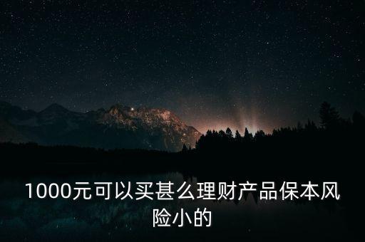 1000元可以買(mǎi)甚么理財(cái)產(chǎn)品保本風(fēng)險(xiǎn)小的